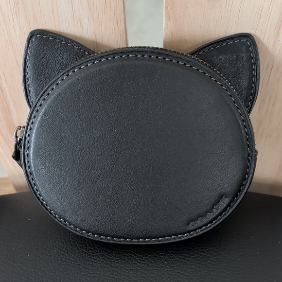 Coach Black Cat Leather Zipper Coin Purse (CN003) Used, Excellent Condition - Picture 3 of 5